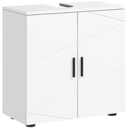 White Under Sink Bathroom Cabinet with Adjustable Shelf and Storage Space