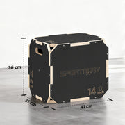 Non Slip Wooden Plyo Jump Box for Home Fitness and Cross Training 31x36x41 cm Natural AOSOM