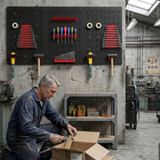 Steel Wall-Mounted Pegboard Tool Organiser Set for Garage or Shed Storage Black Red Homcom