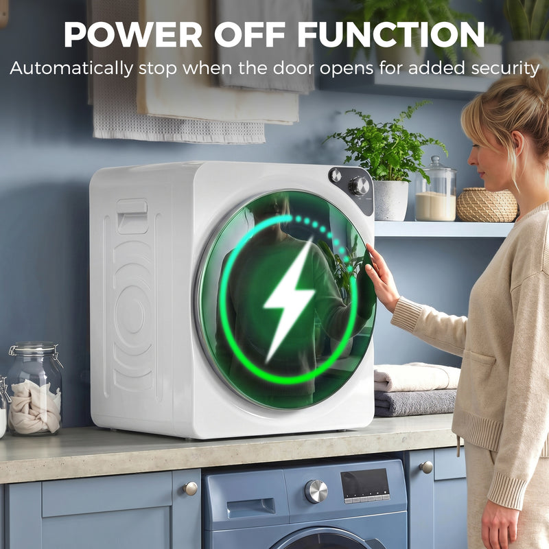 Compact Stackable Tumble Dryer for Small Spaces with Quiet Operation 5 kg White
