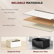 Chest of Drawers with 2 Fabric Drawers and Sturdy Aluminium Handles for Bedroom Storage White