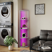 5 Tier LED Floor Lamp With Shelves And Remote Control For Living Room Or Bedroom Grey
