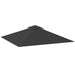 Black 3x3m Replacement Gazebo Canopy Double Tier Roof for Garden and Patio by Outsunny