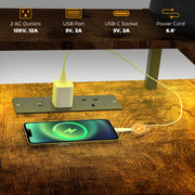 L Shaped Gaming Desk with LED Lights and Power Outlets 150cm Corner Computer Desk by HOMCOM