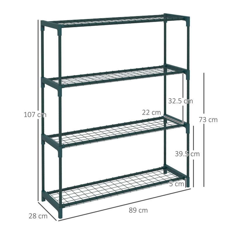 Modern 4 Tier Plant Stand Steel Frame Flower Display Rack for Garden Balcony by Outsunny
