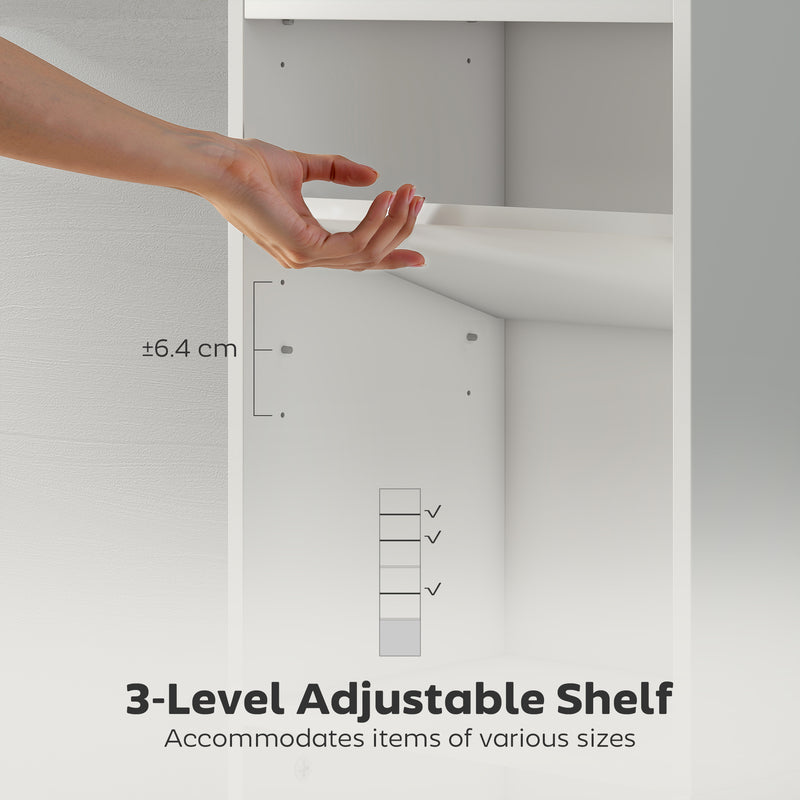 6 Tier Tall Bookcase Shelving Unit For Home Office Storage Display, White AOSOM