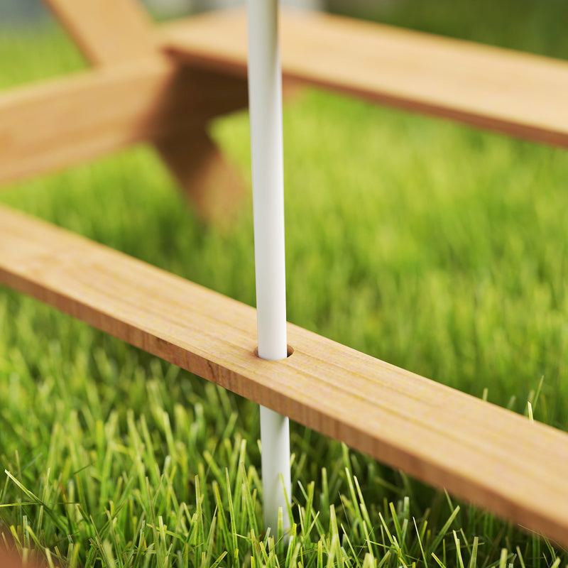 Kids Picnic Table with Sand and Water Play, Wooden Benches and Adjustable Parasol by AIYAPLAY