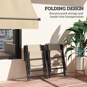 Set of Four Folding Outdoor Chairs Brown and Black Weather Resistant by Outsunny