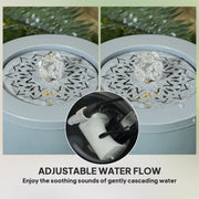 Light Grey Garden Water Fountain with LED Lights Adjustable Flow 30 cm Indoor Outdoor by Outsunny
