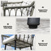 Grey 5 Piece Rattan Patio Dining Set With Cushions And Glass Tabletop By Outsunny
