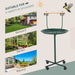 Green Bird Perch Stand with Wheels and Feeding Bowls for Small and Medium Birds by PawHut