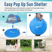 2 Person Pop Up Camping Tent With Lightweight Fibreglass Frame For Outdoor Use Blue AOSOM