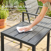 Garden Bistro Set for 2 with Weather-Resistant Chairs and Table for Patio or Balcony Outsunny