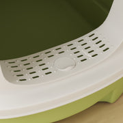 Covered Cat Litter Box with Scoop and Deodoriser for Odour Control and Easy Cleaning Green