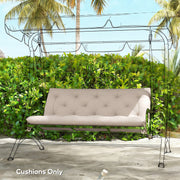Outdoor Bench Cushion for 2 Seater Benches and Swing Chairs Water Resistant Khaki AOSOM