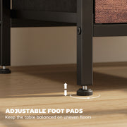 Bedside Table With USB Charging Station, 2 Drawers, Storage Shelf For Bedroom or Living Room AOSOM