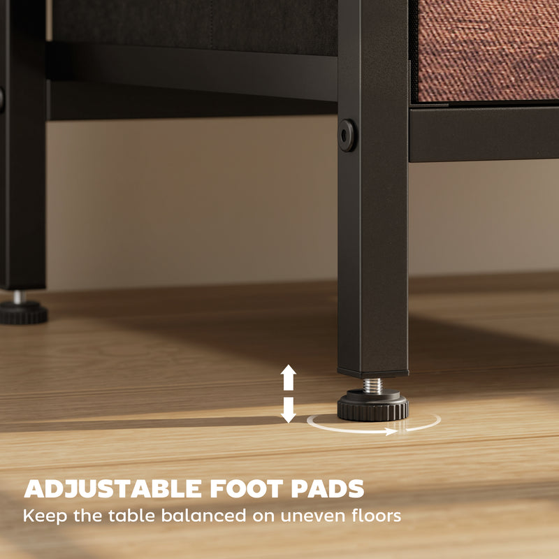 Bedside Table With USB Charging Station, 2 Drawers, Storage Shelf For Bedroom or Living Room AOSOM