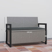 Grey 151.5L Garden Storage Bench with Cushion Weatherproof Seat by Outsunny