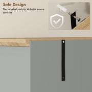 Tall Grey Freestanding Storage Cabinet For Kitchen with 4 Shelves - Modern Design 80x48x172cm Homcom