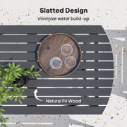 Wooden 6 Seater Garden Dining Set with Armchairs and Table for Patio Dining, Grey