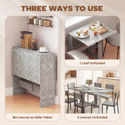 Folding Dining Table for Small Spaces with Flexible Console Design Grey AOSOM