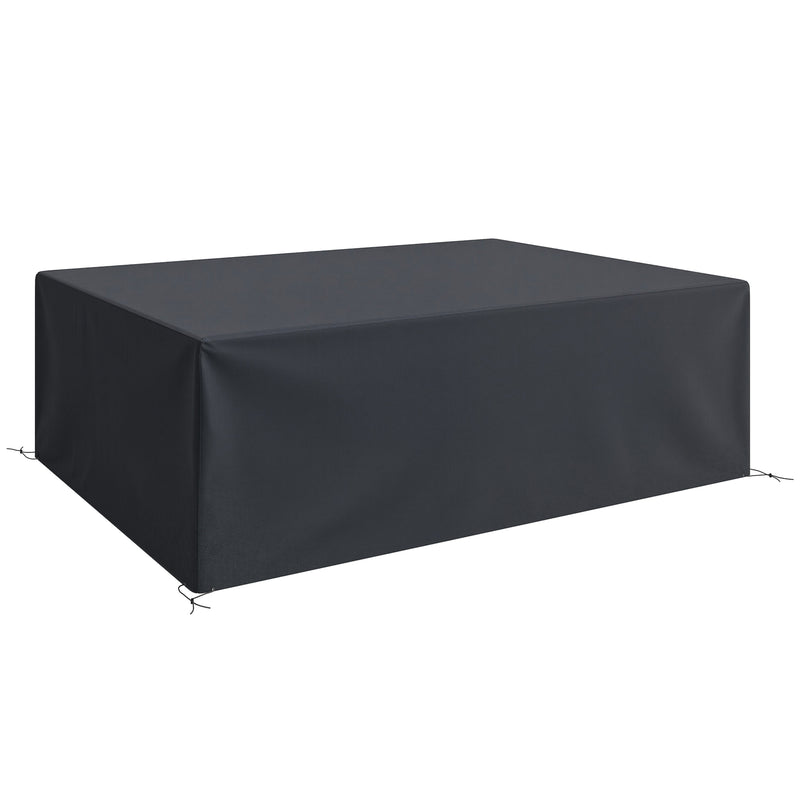 Black Waterproof Garden Furniture Cover 600D Oxford for Rattan Sofa Set 275L x 205W cm by Outsunny
