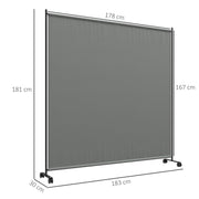 Dark Grey Outdoor Privacy Screen with Wheels 183 x 181cm Ideal for Garden or Patio