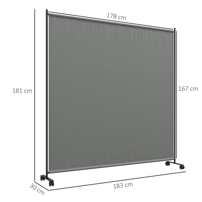 Dark Grey Outdoor Privacy Screen with Wheels 183 x 181cm Ideal for Garden or Patio