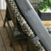3 Piece Rattan Bistro Set with Cushions and Hidden Storage for Balcony or Garden Mix Grey AOSOM