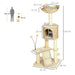Multi Level Cat Tree with Scratching Post House and Bed for Indoor Cats Beige