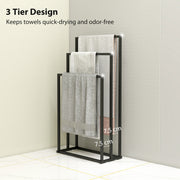 Freestanding Towel Rack for Quick Drying and Storage in Small Bathrooms Black Homcom