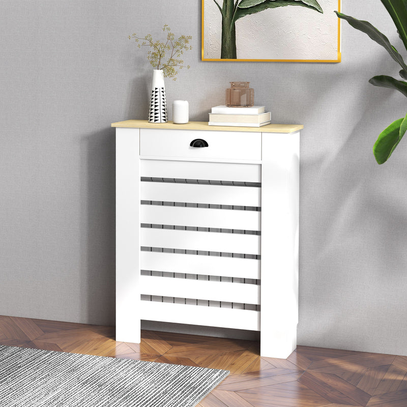 Radiator Cover with Storage Drawer Ideal for Living Room or Hallway 95.5 x 78 cm, White