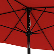 Wine Red Rectangular Garden Parasol 2 x 3m With Crank Tilt and Aluminium Pole by Outsunny