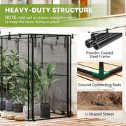 Garden Plant Protection Cage With Zipped Door Shields From Birds And Pests Black AOSOM