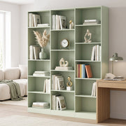 Slim Bookcase with Adjustable Shelves for Small Spaces and Hallways in Light Green by Homcom