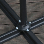 Black 2.45m Cantilever Garden Parasol With Cross Base Waterproof And UV Protection