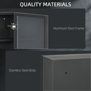 Wall Mounted Bathroom Mirror Cabinet With Storage Shelves Space Saving Design Black