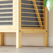 Bamboo Laundry Cabinet With Tilt Out Hamper Removable Liner Ideal For Bathrooms, Natural Wood