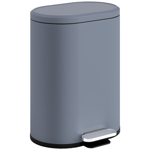 30L Slim Pedal Bin with Soft Close Lid and Removable Bucket for Kitchen or Office Grey