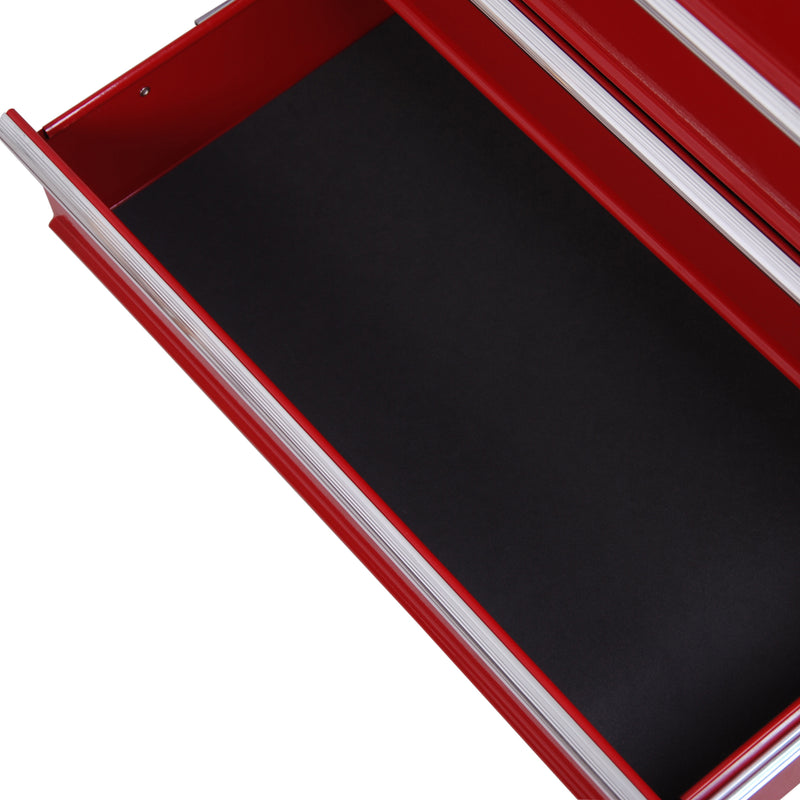 Lockable 5 Drawer Steel Tool Chest on Wheels with Side Handle for Garage or Workshop Red