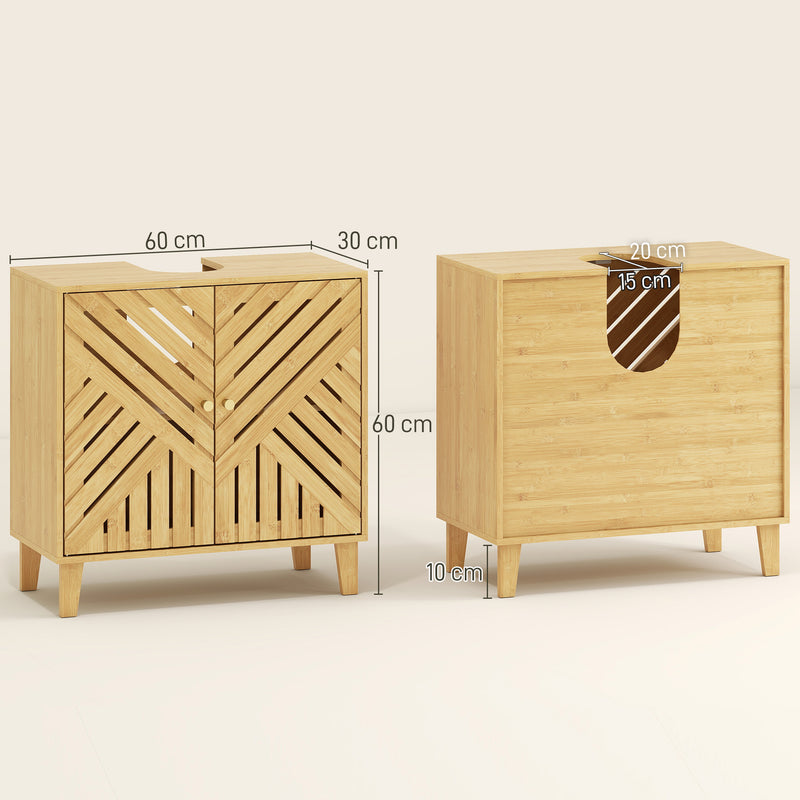 Under Sink Bathroom Cabinet with Adjustable Shelf for Pedestal Free Basins