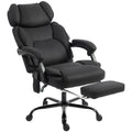 Massage Office Chair with Lumbar Heat and Reclining Back for Desk Comfort Black AOSOM
