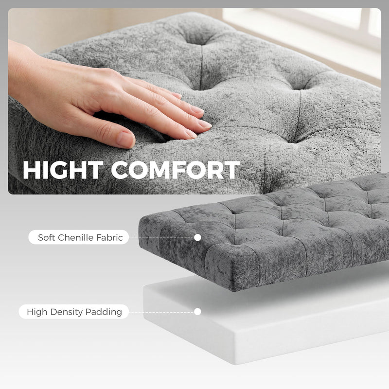 Ottoman storage bench - Grey