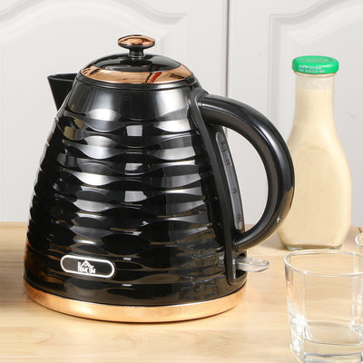 Black 3kW Rapid Boil Honeycomb Cordless Kettle for Fast Heating by HOMCOM