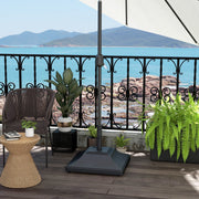 Black 60kg Garden Parasol Base With Wheels Fillable With Water Or Sand For Stability