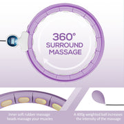 Purple Smart Weighted Hula Hoop With Digital Counter And 16 Detachable Massage Knots AOSOM