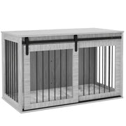Extra Large Dog Crate Furniture with Removable Cushion and Storage Shelf Grey