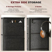 4 Drawer Fabric Storage Chest With Metal Frame For Bedroom Or Hallway, Charcoal Grey