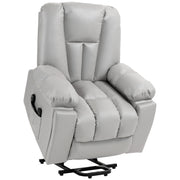 Reclining Massage Armchair with Eight Points and Padded Comfort for Home Office Light Grey