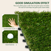 10 Piece Artificial Grass Turf Set 25mm Pile Height Ideal for Outdoors, Green AOSOM
